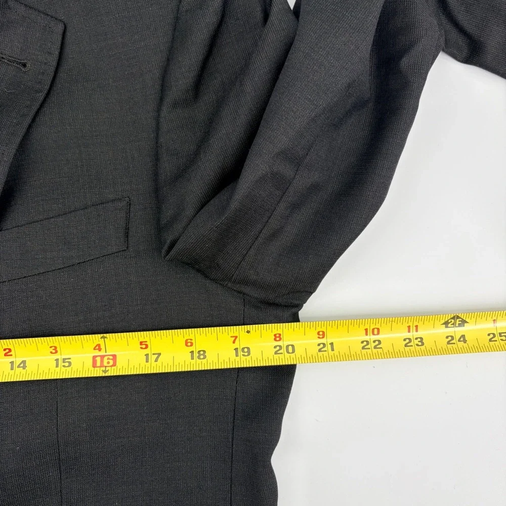 Ted Baker London‎ Mens 40R Wool Suit Jacket Blazer Charcoal Gray Floral Lining